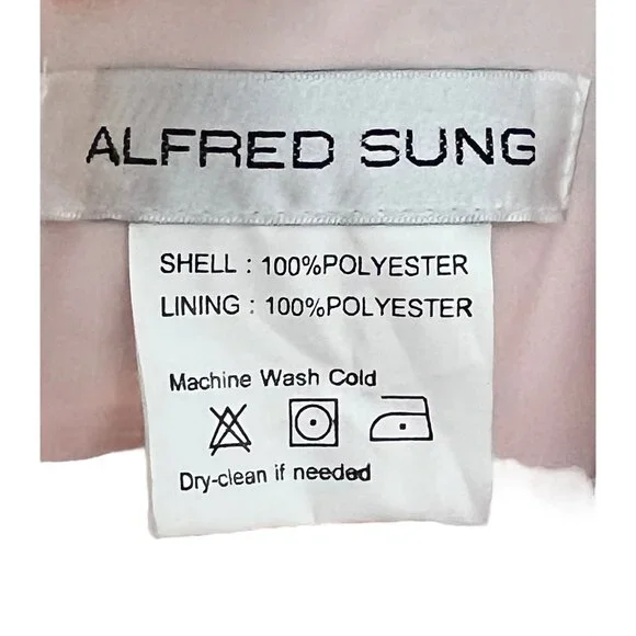 Alfred Sung Blush Bouquet Floral Hi-Low Dress Floral size M Sateen Twill Cocktai - Picture 3 of 16